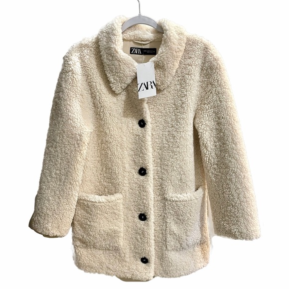 ☀️NWT☀️ZARA Fleece Coat XS - Picture 5 of 11